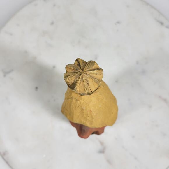 VTG Henning Norway Hand Carved Wooden Troll King Crown Folk Art 6” Signed - Picture 5 of 12